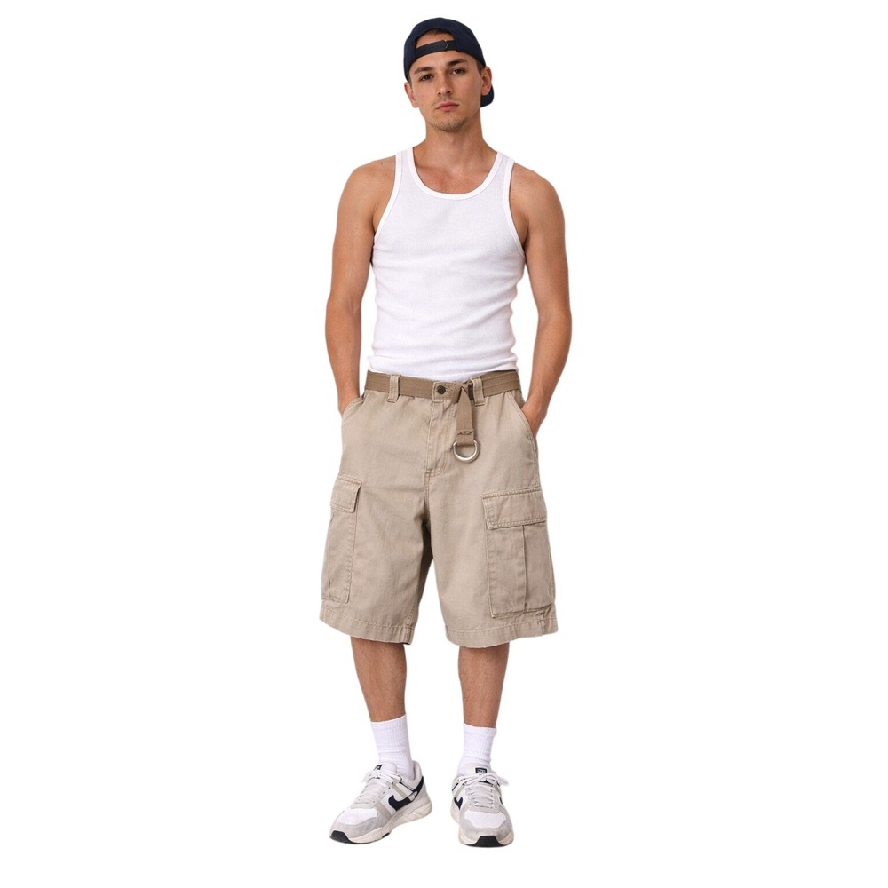 POLO JEANS‎ CO Cargo Shorts Khaki Y2K Skate Utility 34